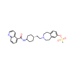 CS(=O)(=O)Oc1ccc2c(c1)CCN(CC[C@H]1CC[C@H](NC(=O)c3cccc4ncccc34)CC1)CC2 ZINC000299846549