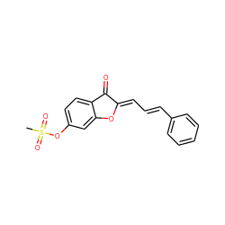 CS(=O)(=O)Oc1ccc2c(c1)O/C(=C\C=C\c1ccccc1)C2=O ZINC000013477976