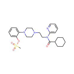 CS(=O)(=O)Oc1ccccc1N1CCN(CCN(C(=O)C2CCCCC2)c2ccccn2)CC1 ZINC000013804941