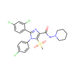 CS(=O)(=O)c1c(C(=O)NN2CCCCC2)nc(-c2ccc(Cl)cc2Cl)n1-c1ccc(Cl)cc1 ZINC000043100776