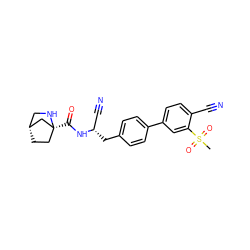 CS(=O)(=O)c1cc(-c2ccc(C[C@@H](C#N)NC(=O)[C@@]34CC[C@H](CN3)C4)cc2)ccc1C#N ZINC000169710012