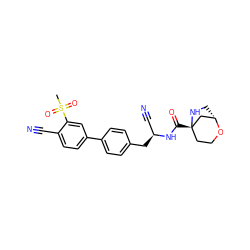 CS(=O)(=O)c1cc(-c2ccc(C[C@@H](C#N)NC(=O)[C@@]34CCO[C@@H](CN3)C4)cc2)ccc1C#N ZINC000169710005