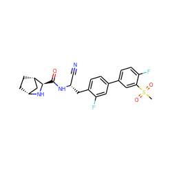 CS(=O)(=O)c1cc(-c2ccc(C[C@@H](C#N)NC(=O)[C@H]3N[C@@H]4CC[C@H]3C4)c(F)c2)ccc1F ZINC000219309672