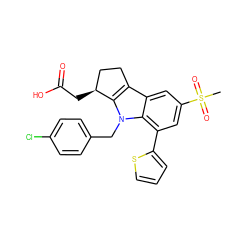 CS(=O)(=O)c1cc(-c2cccs2)c2c(c1)c1c(n2Cc2ccc(Cl)cc2)[C@@H](CC(=O)O)CC1 ZINC000001490847