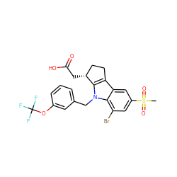 CS(=O)(=O)c1cc(Br)c2c(c1)c1c(n2Cc2cccc(OC(F)(F)F)c2)[C@H](CC(=O)O)CC1 ZINC000036190402