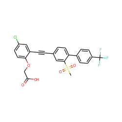 CS(=O)(=O)c1cc(C#Cc2cc(Cl)ccc2OCC(=O)O)ccc1-c1ccc(C(F)(F)F)cc1 ZINC000073196536