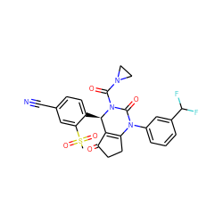 CS(=O)(=O)c1cc(C#N)ccc1[C@@H]1C2=C(CCC2=O)N(c2cccc(C(F)F)c2)C(=O)N1C(=O)N1CC1 ZINC000299836546