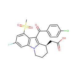 CS(=O)(=O)c1cc(F)cc2c1c(C(=O)c1ccc(Cl)cc1)c1n2CCC[C@@H]1CC(=O)O ZINC000029052725