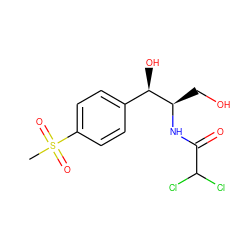 CS(=O)(=O)c1ccc([C@@H](O)[C@@H](CO)NC(=O)C(Cl)Cl)cc1 ZINC000000538440