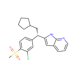 CS(=O)(=O)c1ccc([C@H](CC2CCCC2)c2cc3cccnc3[nH]2)cc1Cl ZINC000653788004