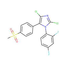 CS(=O)(=O)c1ccc(-c2c(Cl)nc(Cl)n2-c2ccc(F)cc2F)cc1 ZINC000095572566