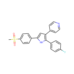 CS(=O)(=O)c1ccc(-c2cc(-c3ccncc3)c(-c3ccc(F)cc3)[nH]2)cc1 ZINC000003832052