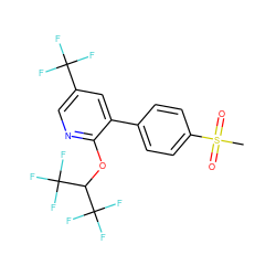 CS(=O)(=O)c1ccc(-c2cc(C(F)(F)F)cnc2OC(C(F)(F)F)C(F)(F)F)cc1 ZINC000036126957
