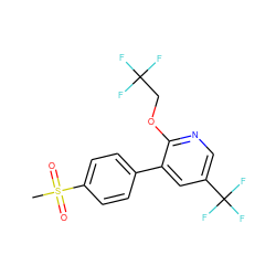 CS(=O)(=O)c1ccc(-c2cc(C(F)(F)F)cnc2OCC(F)(F)F)cc1 ZINC000029467328