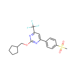 CS(=O)(=O)c1ccc(-c2cc(C(F)(F)F)nc(OCC3CCCC3)n2)cc1 ZINC000001489239