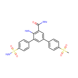 CS(=O)(=O)c1ccc(-c2cc(C(N)=O)c(N)c(-c3ccc(S(N)(=O)=O)cc3)c2)cc1 ZINC000028703788