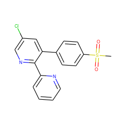 CS(=O)(=O)c1ccc(-c2cc(Cl)cnc2-c2ccccn2)cc1 ZINC000026675201