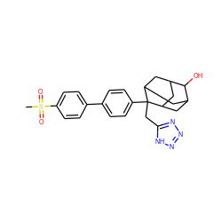 CS(=O)(=O)c1ccc(-c2ccc(C3(Cc4nnn[nH]4)C4CC5CC3CC(C4)C5O)cc2)cc1 ZINC000103237617