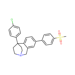 CS(=O)(=O)c1ccc(-c2ccc3c(c2)CN2CCC3(c3ccc(Cl)cc3)CC2)cc1 ZINC000114351356