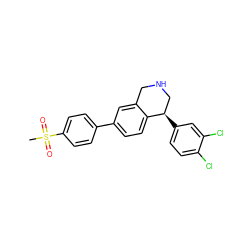 CS(=O)(=O)c1ccc(-c2ccc3c(c2)CNC[C@H]3c2ccc(Cl)c(Cl)c2)cc1 ZINC000114511649