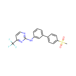 CS(=O)(=O)c1ccc(-c2cccc(Nc3nccc(C(F)(F)F)n3)c2)cc1 ZINC001772652633