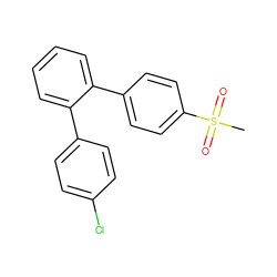 CS(=O)(=O)c1ccc(-c2ccccc2-c2ccc(Cl)cc2)cc1 ZINC000013755783