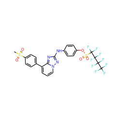 CS(=O)(=O)c1ccc(-c2cccn3nc(Nc4ccc(OS(=O)(=O)C(F)(F)C(F)(F)C(F)(F)C(F)(F)F)cc4)nc23)cc1 ZINC000164431035