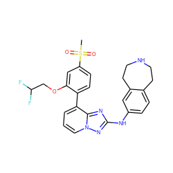 CS(=O)(=O)c1ccc(-c2cccn3nc(Nc4ccc5c(c4)CCNCC5)nc23)c(OCC(F)F)c1 ZINC000096169870