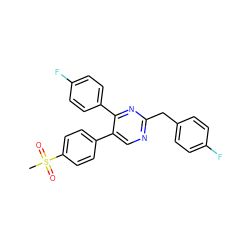 CS(=O)(=O)c1ccc(-c2cnc(Cc3ccc(F)cc3)nc2-c2ccc(F)cc2)cc1 ZINC000043119110