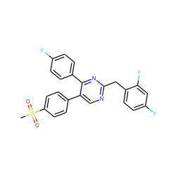 CS(=O)(=O)c1ccc(-c2cnc(Cc3ccc(F)cc3F)nc2-c2ccc(F)cc2)cc1 ZINC000043069445