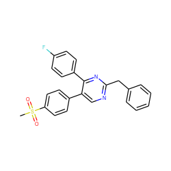 CS(=O)(=O)c1ccc(-c2cnc(Cc3ccccc3)nc2-c2ccc(F)cc2)cc1 ZINC000043022840