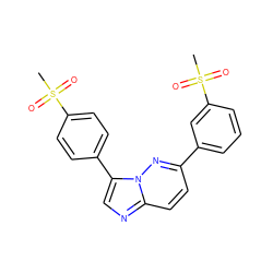 CS(=O)(=O)c1ccc(-c2cnc3ccc(-c4cccc(S(C)(=O)=O)c4)nn23)cc1 ZINC000169306660