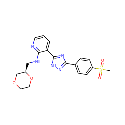 CS(=O)(=O)c1ccc(-c2n[nH]c(-c3cccnc3NC[C@@H]3COCCO3)n2)cc1 ZINC000066128558