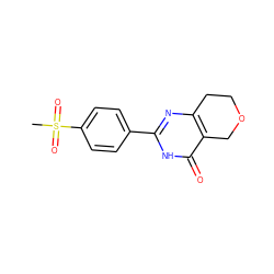 CS(=O)(=O)c1ccc(-c2nc3c(c(=O)[nH]2)COCC3)cc1 ZINC000096283583