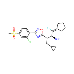 CS(=O)(=O)c1ccc(-c2noc([C@@H](CC3CC3)[C@H](N)C(F)=C3CCCC3)n2)c(Cl)c1 ZINC000024971415