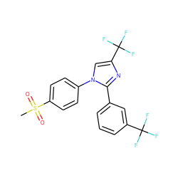 CS(=O)(=O)c1ccc(-n2cc(C(F)(F)F)nc2-c2cccc(C(F)(F)F)c2)cc1 ZINC000013762108