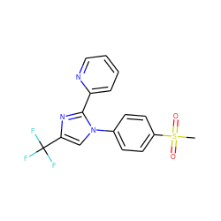 CS(=O)(=O)c1ccc(-n2cc(C(F)(F)F)nc2-c2ccccn2)cc1 ZINC000013812810