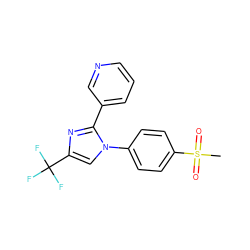 CS(=O)(=O)c1ccc(-n2cc(C(F)(F)F)nc2-c2cccnc2)cc1 ZINC000000602119