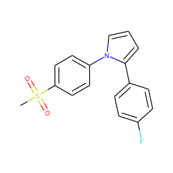 CS(=O)(=O)c1ccc(-n2cccc2-c2ccc(F)cc2)cc1 ZINC000000006916