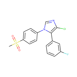 CS(=O)(=O)c1ccc(-n2cnc(Cl)c2-c2cccc(F)c2)cc1 ZINC000013525146