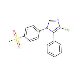 CS(=O)(=O)c1ccc(-n2cnc(Cl)c2-c2ccccc2)cc1 ZINC000013525154