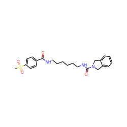 CS(=O)(=O)c1ccc(C(=O)NCCCCCCNC(=O)N2Cc3ccccc3C2)cc1 ZINC000166142068