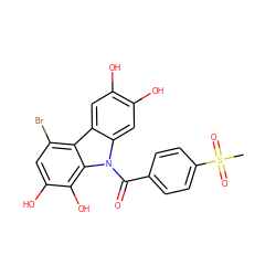 CS(=O)(=O)c1ccc(C(=O)n2c3cc(O)c(O)cc3c3c(Br)cc(O)c(O)c32)cc1 ZINC000013737768