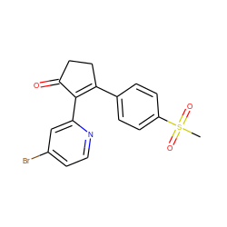 CS(=O)(=O)c1ccc(C2=C(c3cc(Br)ccn3)C(=O)CC2)cc1 ZINC000013796672