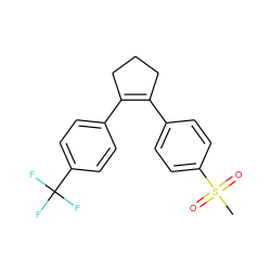 CS(=O)(=O)c1ccc(C2=C(c3ccc(C(F)(F)F)cc3)CCC2)cc1 ZINC000003814639