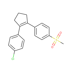 CS(=O)(=O)c1ccc(C2=C(c3ccc(Cl)cc3)CCC2)cc1 ZINC000000018528