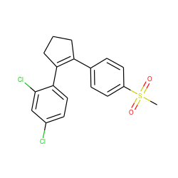 CS(=O)(=O)c1ccc(C2=C(c3ccc(Cl)cc3Cl)CCC2)cc1 ZINC000003814640