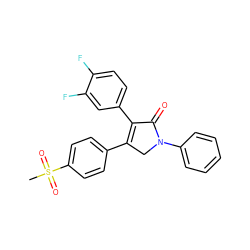 CS(=O)(=O)c1ccc(C2=C(c3ccc(F)c(F)c3)C(=O)N(c3ccccc3)C2)cc1 ZINC000029417115