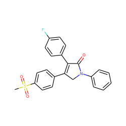 CS(=O)(=O)c1ccc(C2=C(c3ccc(F)cc3)C(=O)N(c3ccccc3)C2)cc1 ZINC000029474084