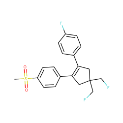 CS(=O)(=O)c1ccc(C2=C(c3ccc(F)cc3)CC(CF)(CF)C2)cc1 ZINC000003814645